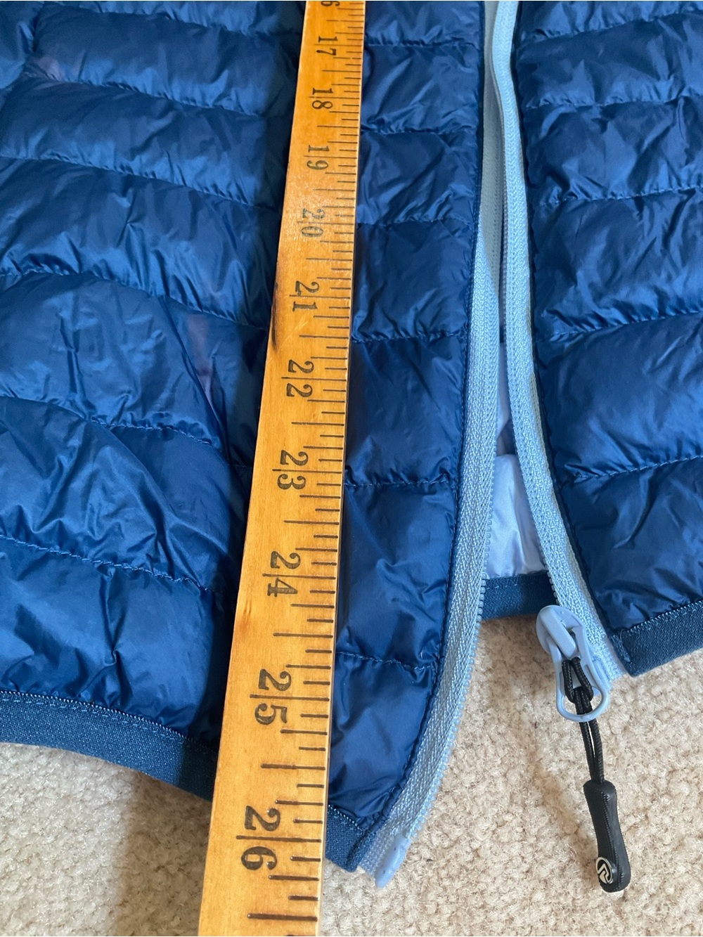 Rokk Norwegian Norway Men's Down hooded Puffer Jacket Navy Blue 21”x26” unisex - Picture 7 of 10